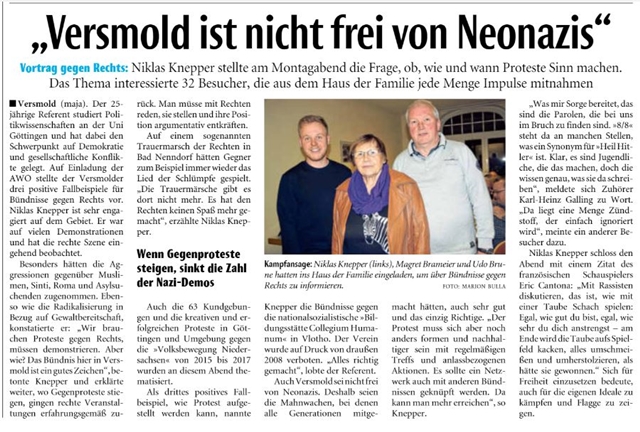 Versmold ist nicht frei von Neonazis